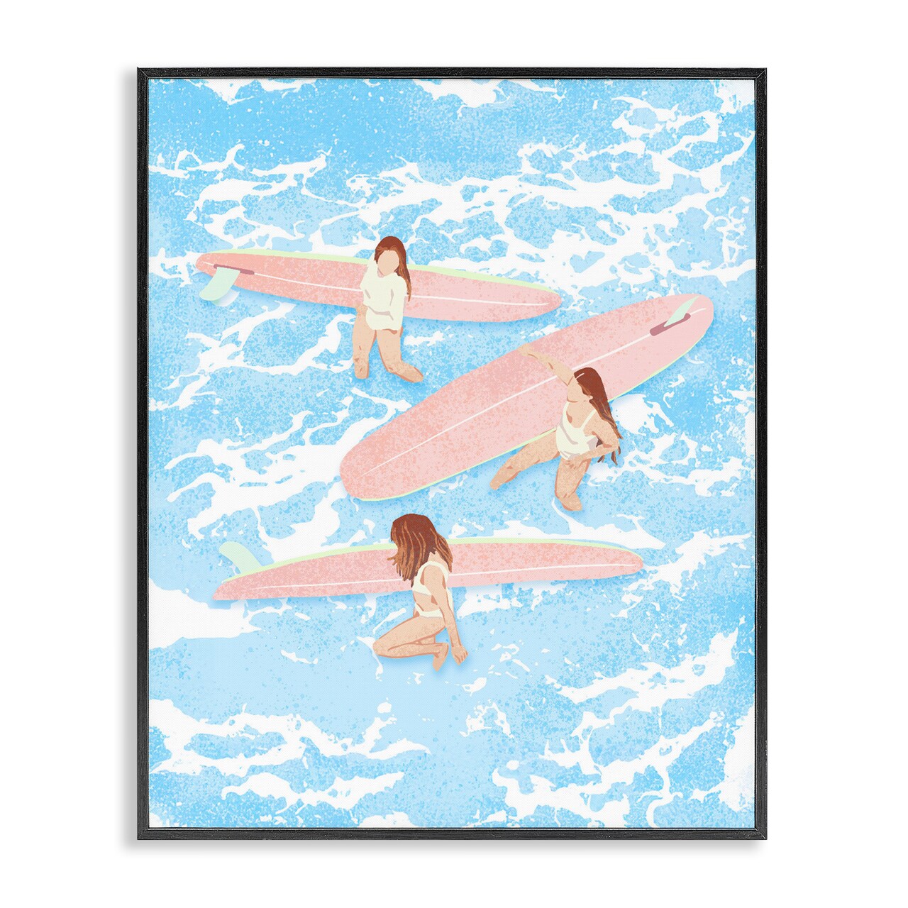 Stupell Industries Surfing Girls Trio Framed Giclee, design by Ziwei Li